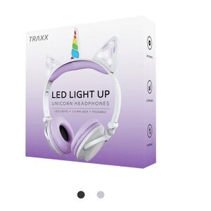 Traxx LED Light-Up Unicorn Headphones Purple
